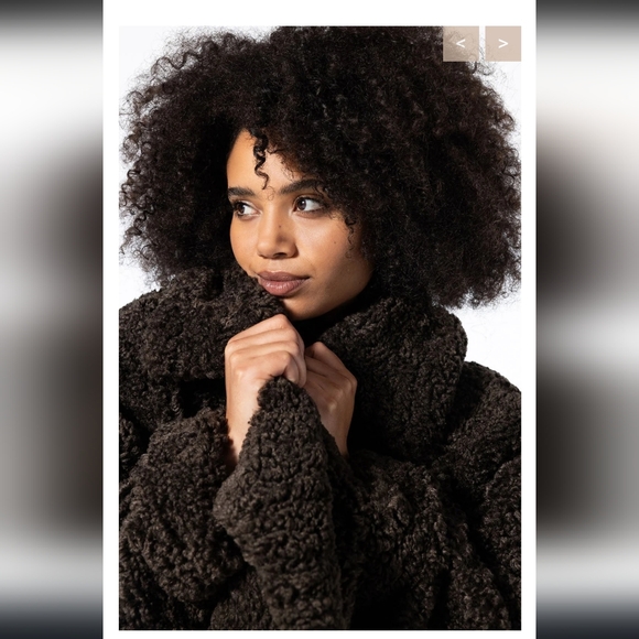 Burning Torch Teddy Faux Fur Coat In Brown Sample Size OS - Picture 3 of 11